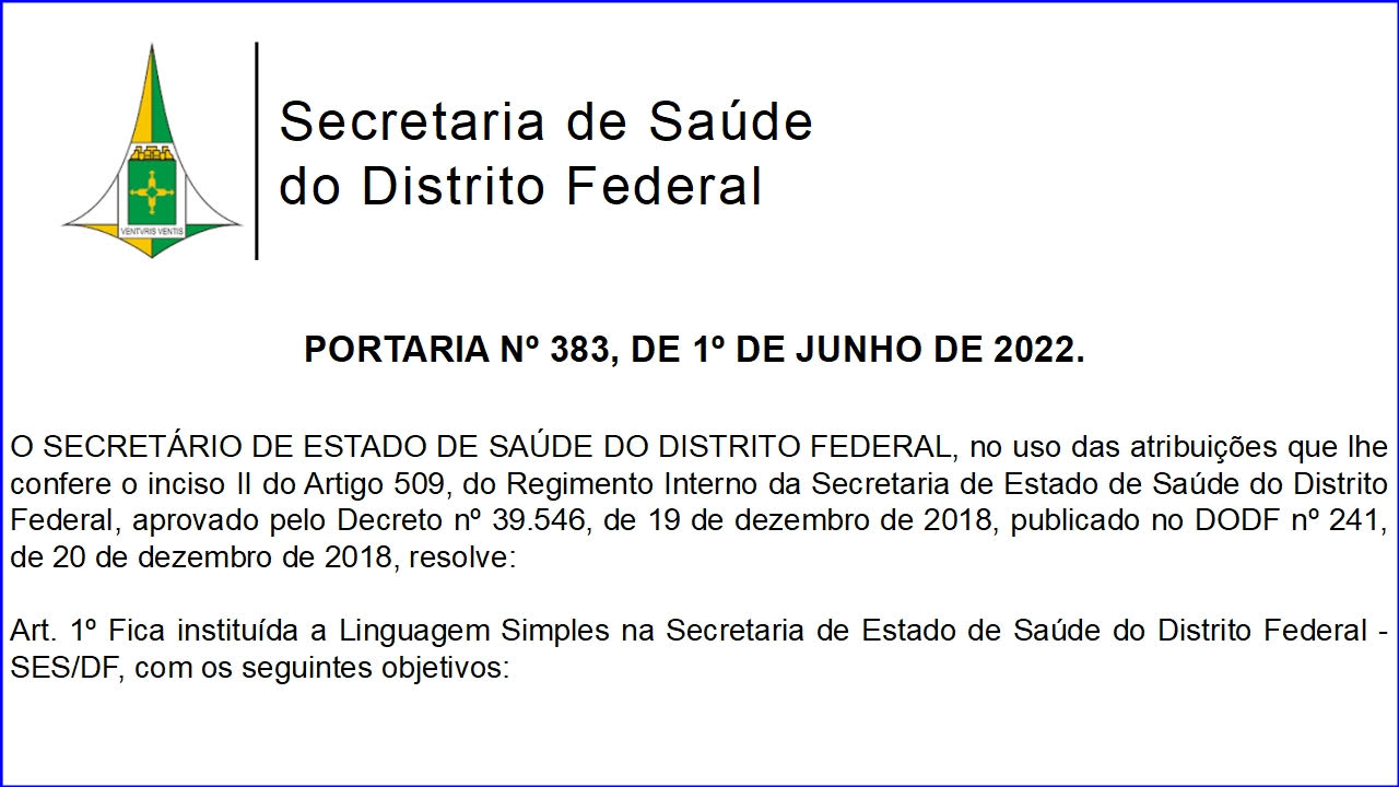 PORTARIA Nº 383, DE 1º DE JUNHO DE 2022