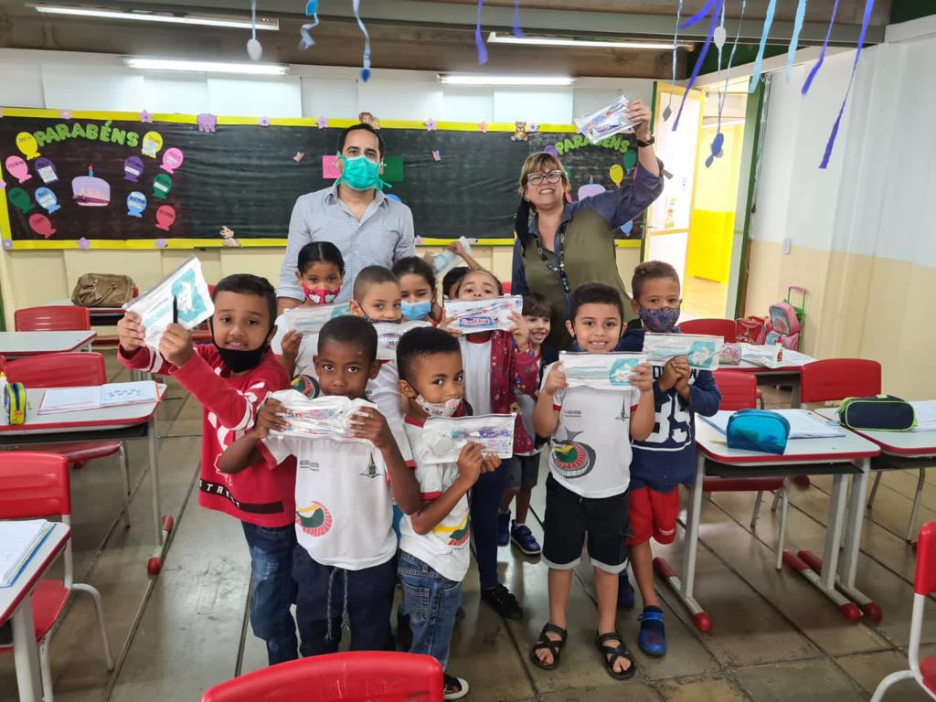 Ação de saúde bucal realizada em escola do Distrito Federal. Foto: Secretaria de Saúde DF