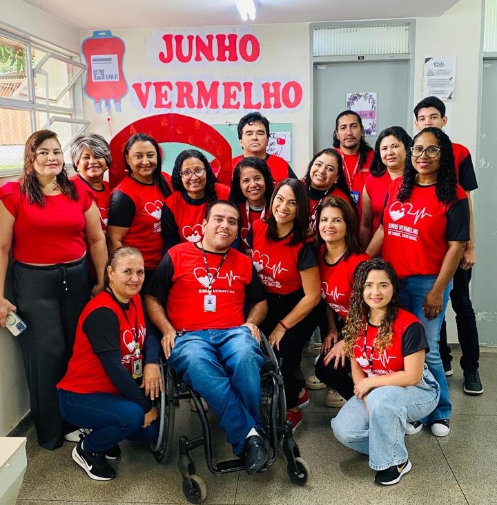 Capa da notícia: Junho Vermelho: servidores da UBS 1 de Santa Maria participam de campanha de doação de sangue