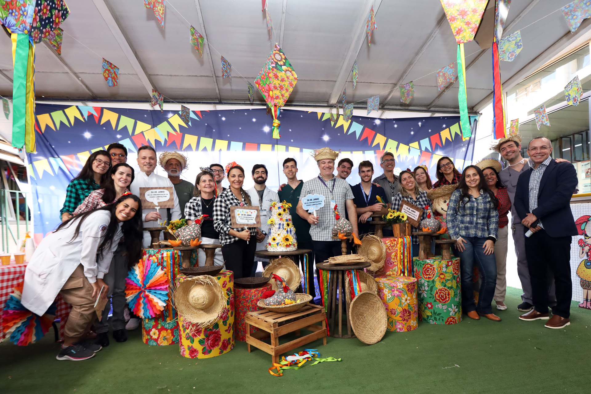 Capa da notícia: Hran celebra dia de conscientização sobre fissura labiopalatina com festa junina a pacientes