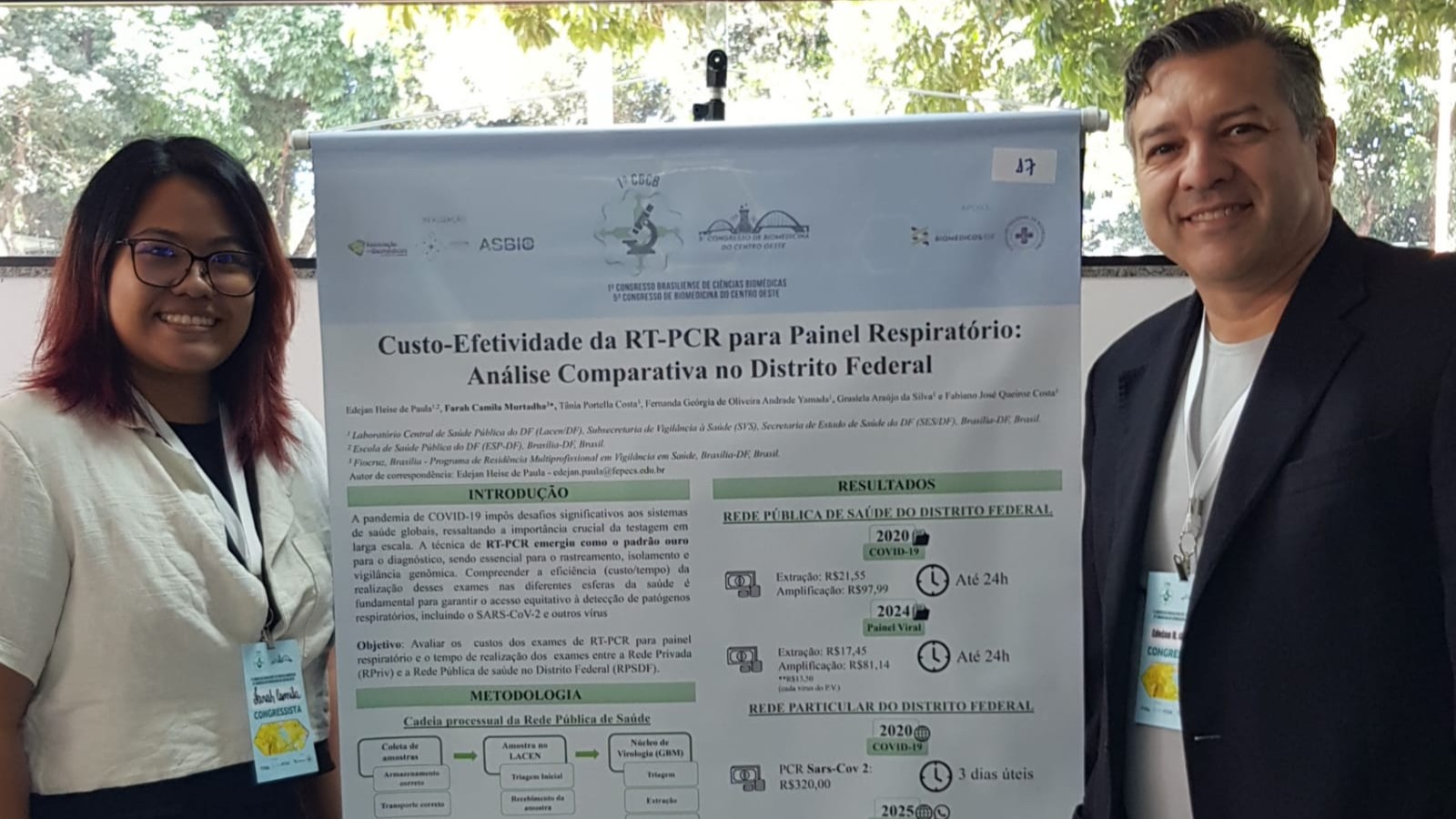 Capa da notícia: Docente da ESP/DF tem trabalho premiado no V Congresso de Biomedicina do Centro-Oeste